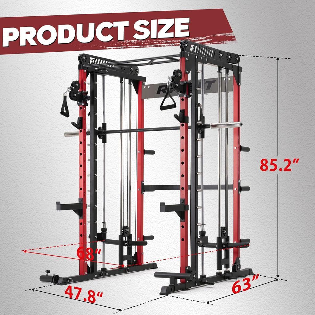 Multi-Function Smith Machine Cable Crossover Home Power Cage