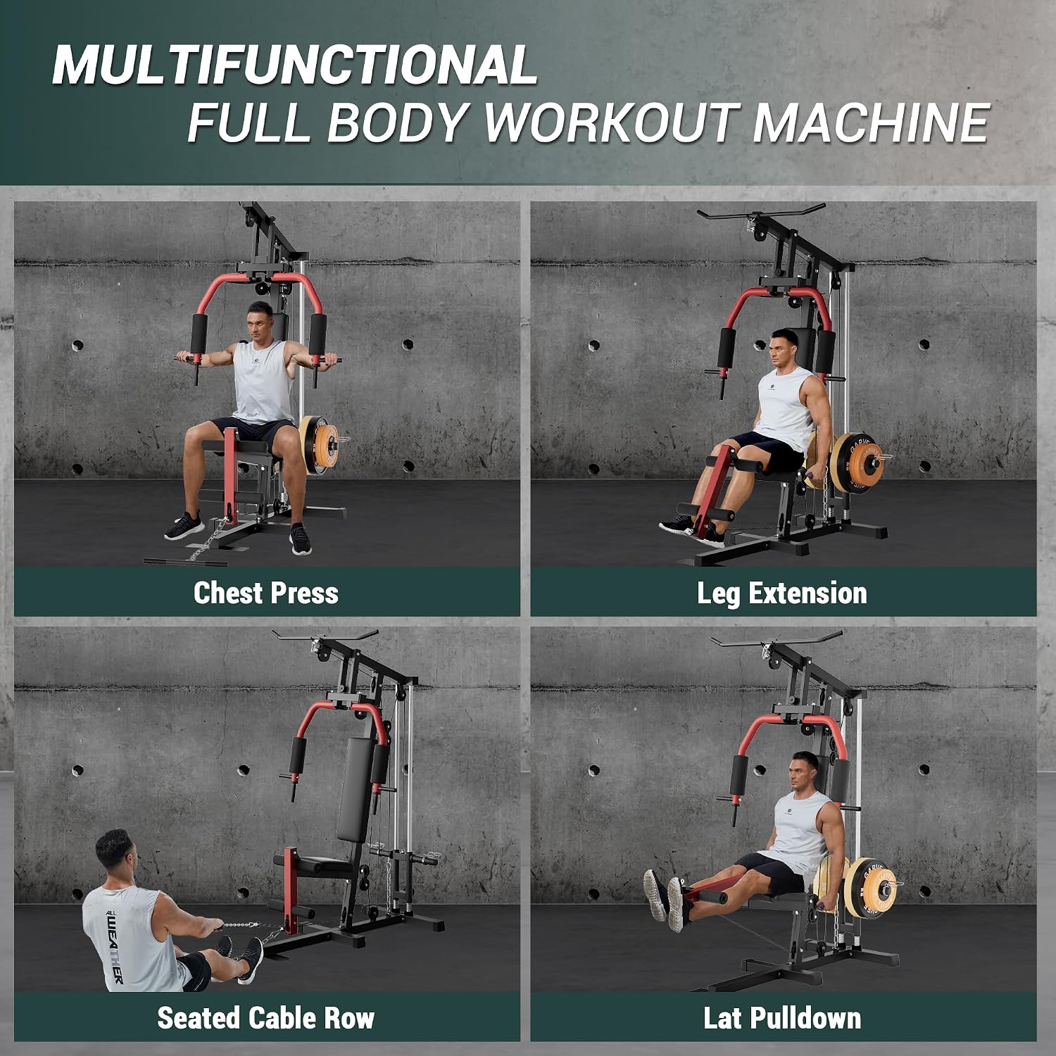 300LB All-in-One Gym Station Full Body Strength Training Machine