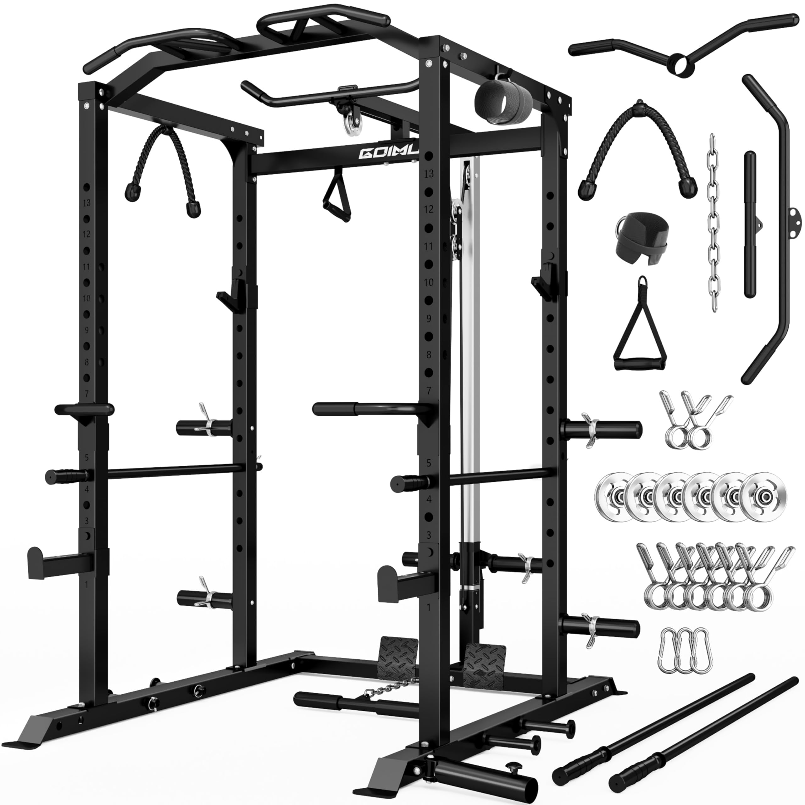 2000LBS Multi-Function Power Cage with LAT Pulldown Attachments