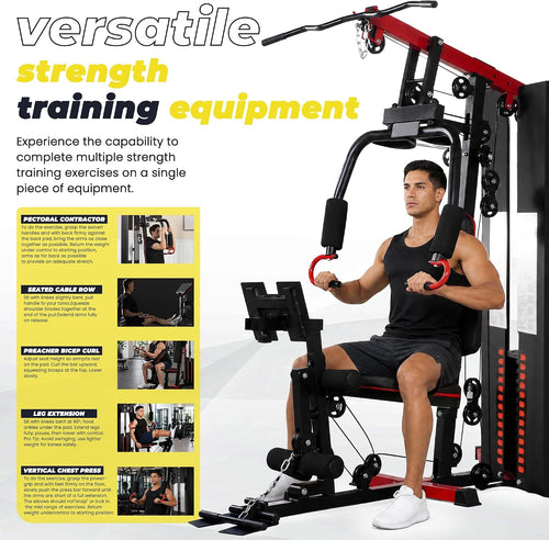 160LB All-in-One Gym Machine Pulley Leg Press Full Body Training