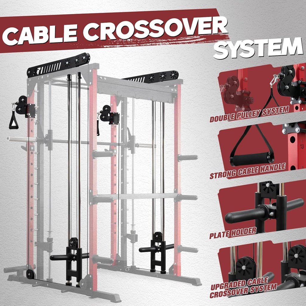 Multi-Function Smith Machine Cable Crossover Home Power Cage