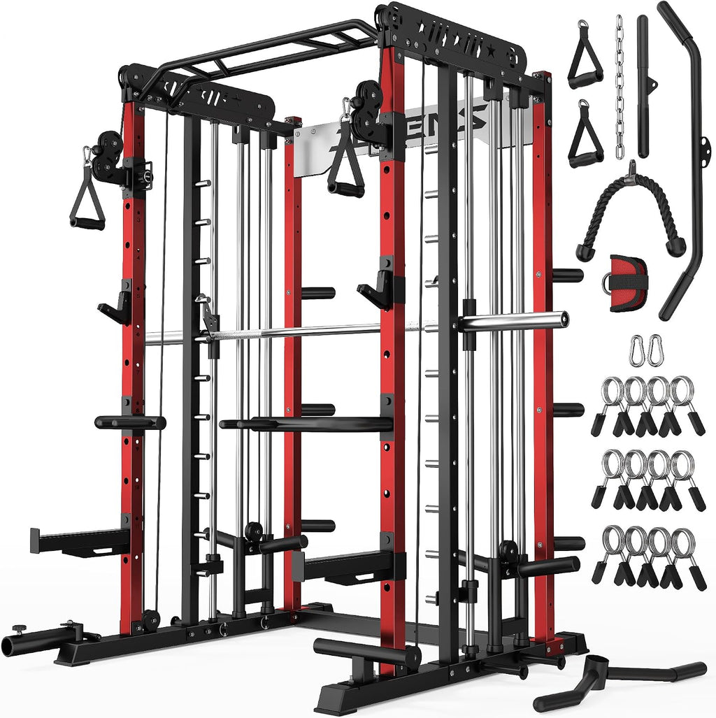 Multi-Function Smith Machine Power Cage Cable Crossover Home Rack