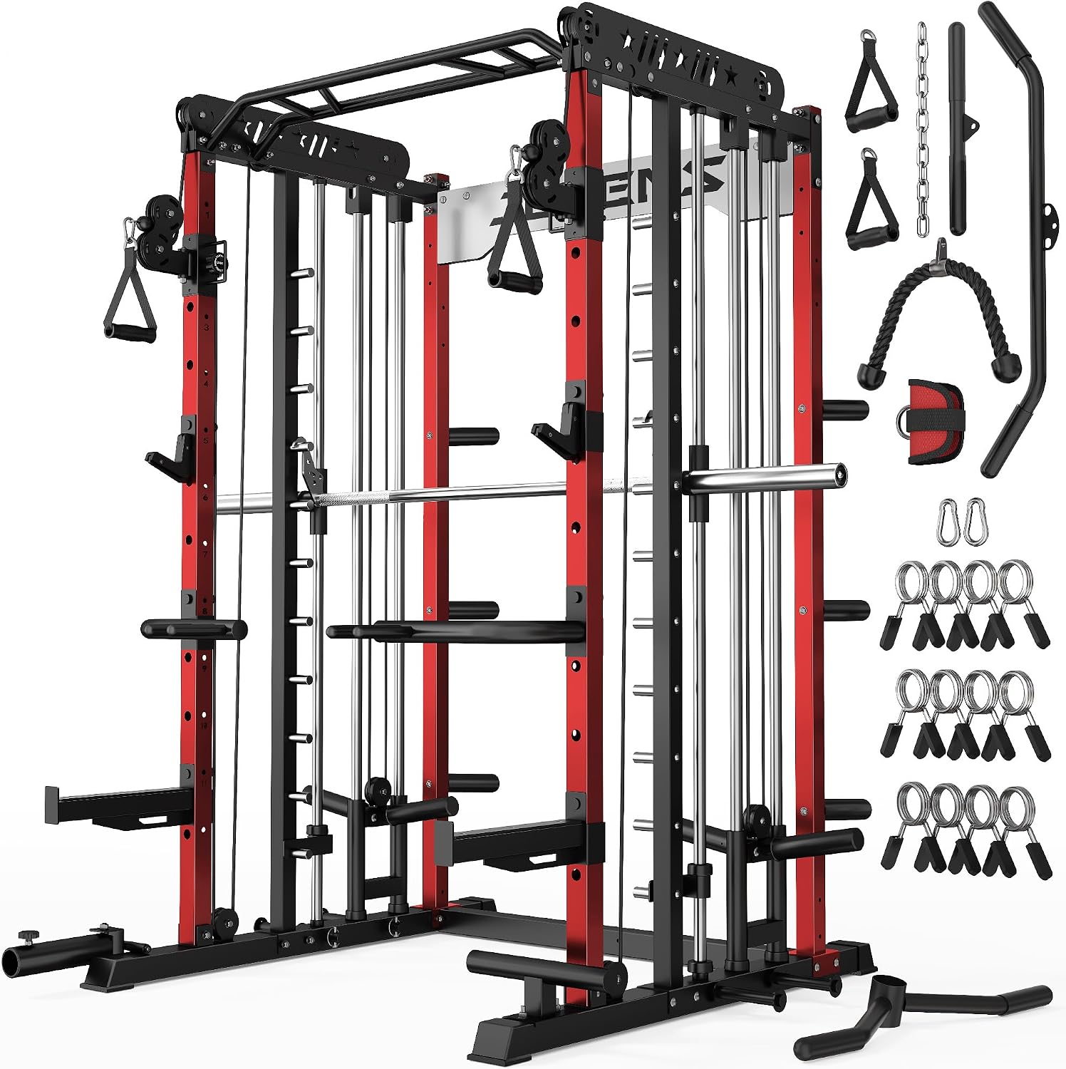 Multi-Function Smith Machine Power Cage Cable Crossover Home Rack