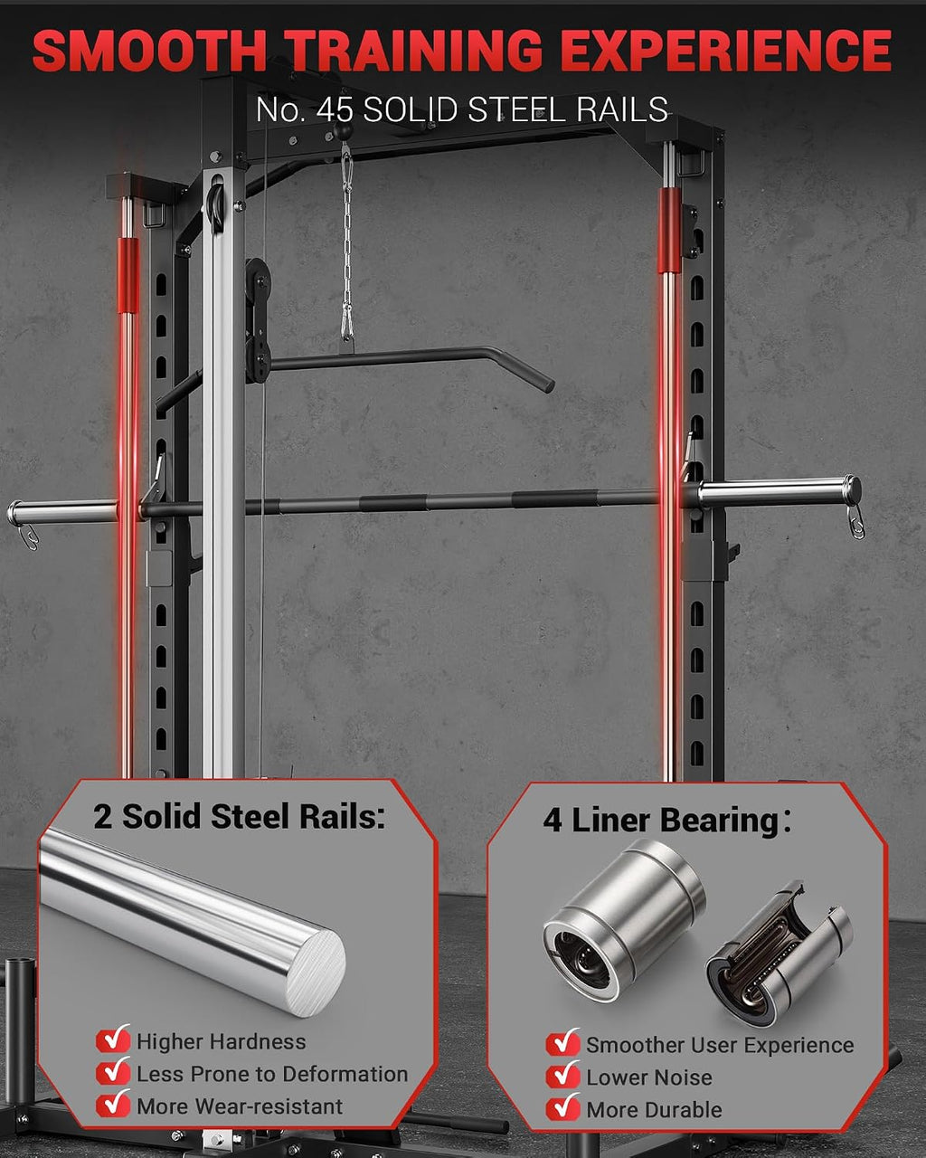 Multi-Functional Smith Machine Full Body Home Training Rack