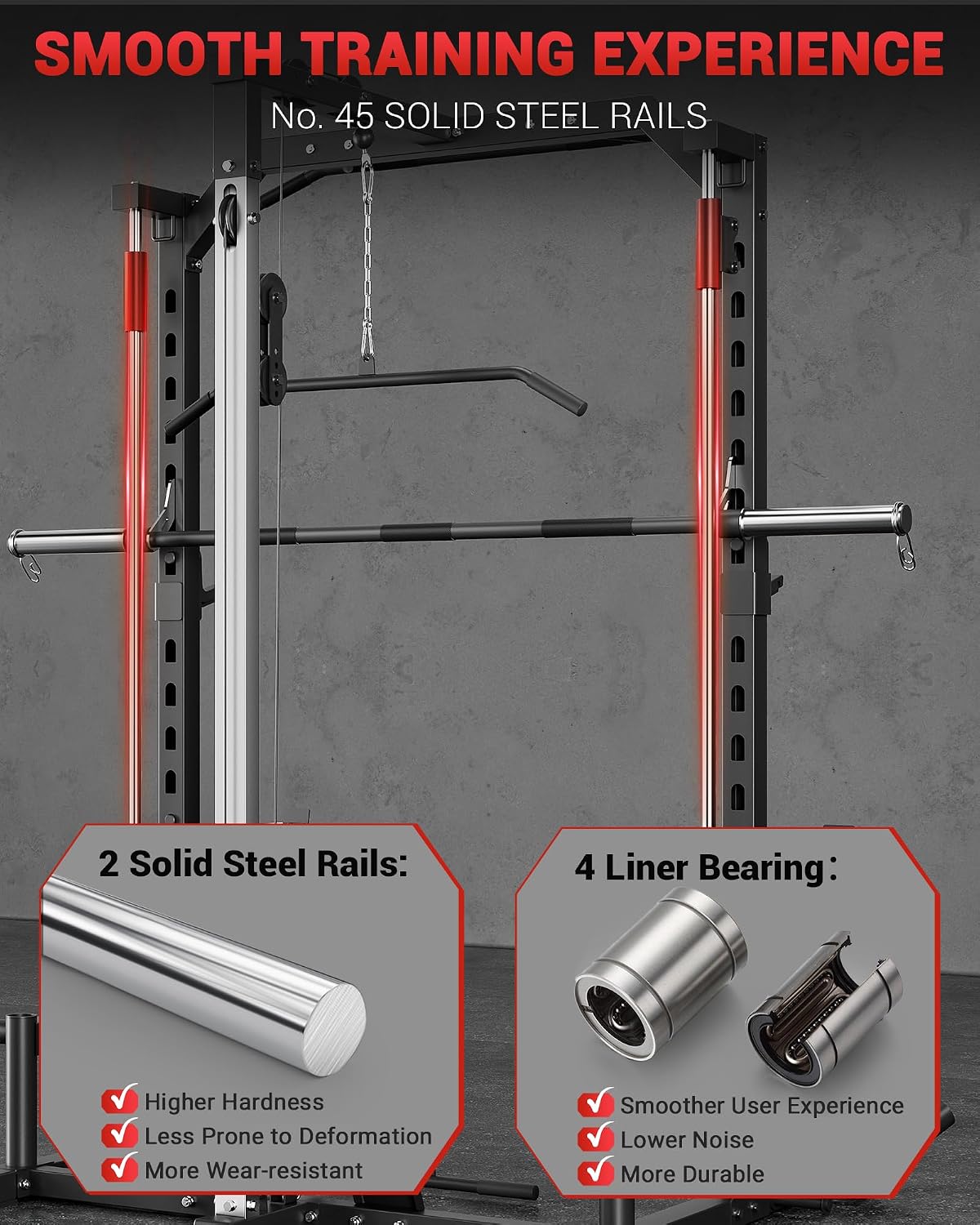 Multi-Functional Smith Machine Full Body Home Training Rack