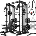 Multi-Function Smith Machine Cage Cable Crossover Home Squat Rack