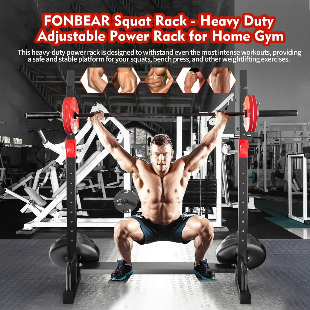 Adjustable 550LBS Multi-Function Squat Rack Home Gym Equipment