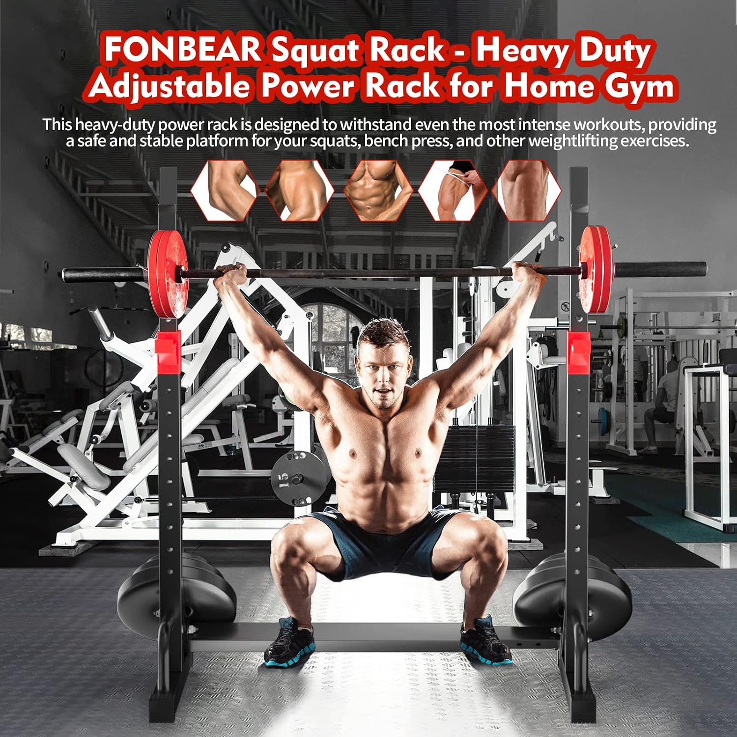 Adjustable 550LBS Multi-Function Squat Rack Home Gym Equipment
