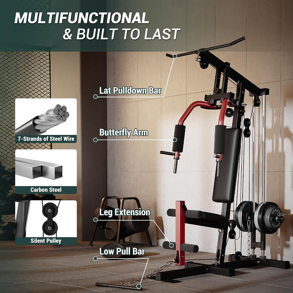 5-in-1 Full Body Gym Machine 300LB Multi Workout Attachments