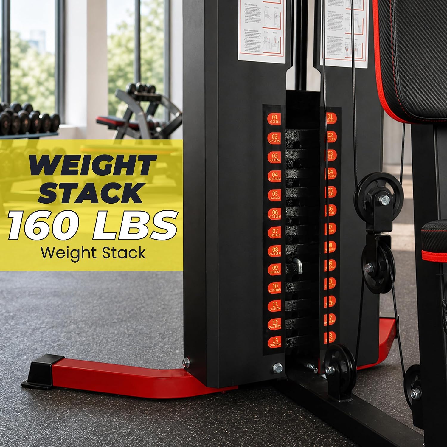 160LB All-in-One Gym Machine Pulley Leg Press Full Body Training