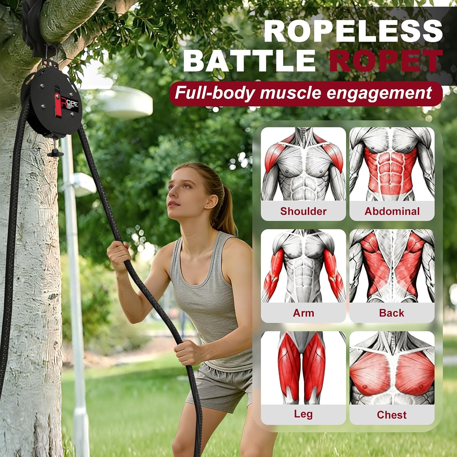 Portable Endless Rope Trainer Full Body Home Fitness Gear