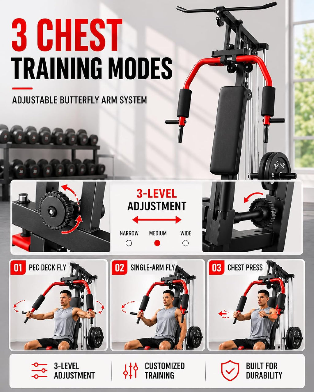All-in-One Home Gym Power Tower Pull Up Dip Station Bench