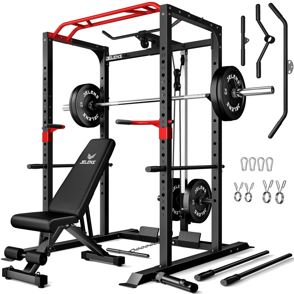 2000LB Multi-Function Power Cage LAT Pulldown Home Gym Rack