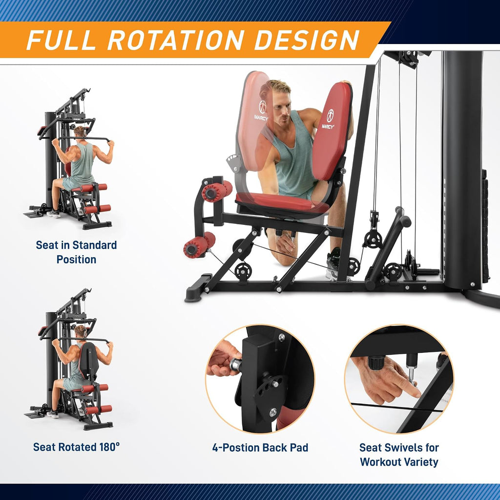 Compact All-in-One Gym System Full Body Multi-Station Workout Machine